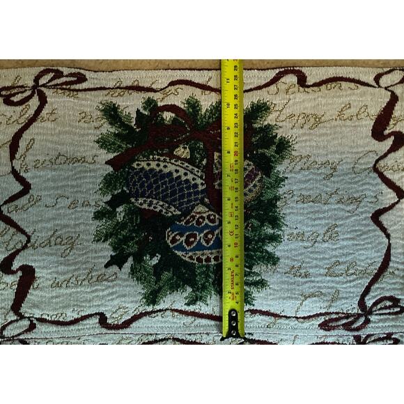 Set of 8 Tapestry Christmas Holiday Heavy Woven Placemats 18 X 12 Ornaments - Picture 7 of 7
